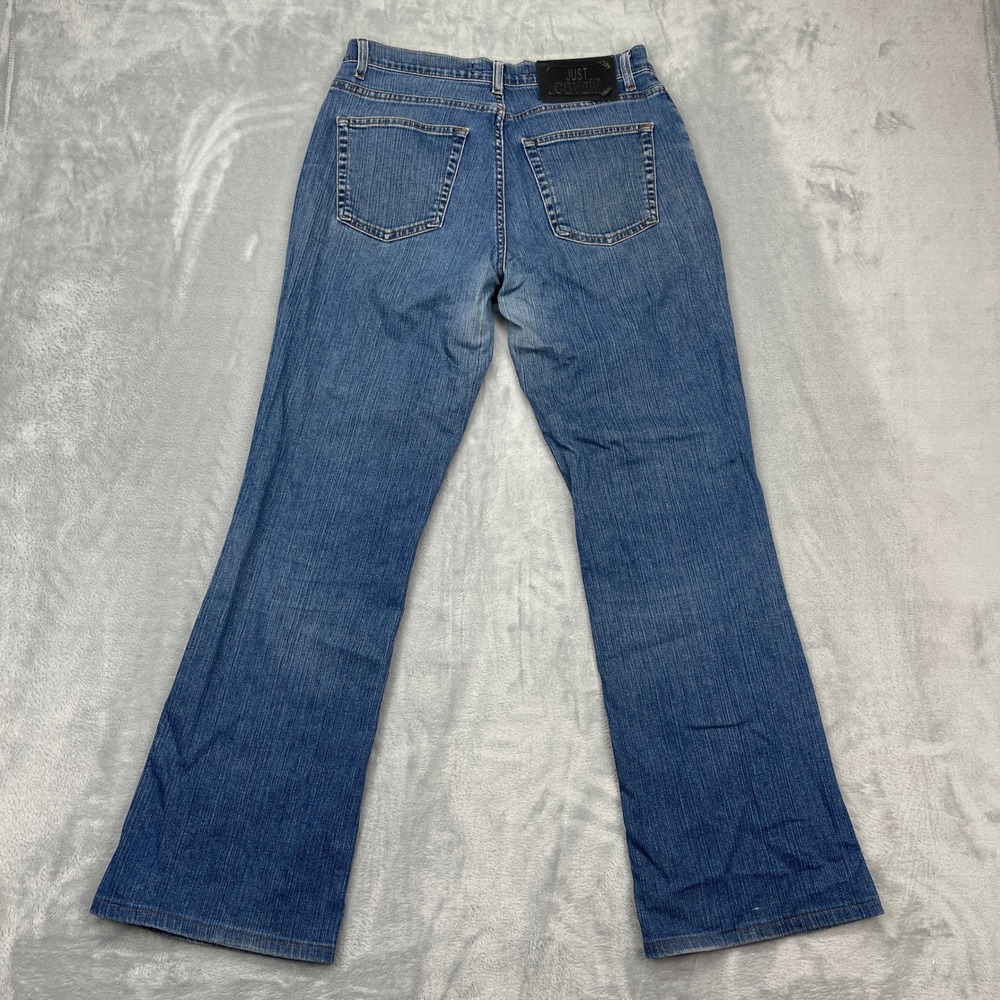 Just Cavalli Jeans Womens 31x30 Blue Denim Faded Mid Rise Low Waist Flare Leg - Picture 2 of 11